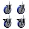Service Caster 5 Inch Blue Polyurethane 38 Inch Threaded Stem Caster Set 2 Brakes SCC SCC-TS20S514-PPUB-BLUE-381615-2-PLB2 - alternate 1